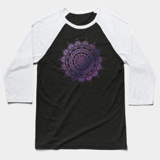 Purple Gradient Mandala Baseball T-Shirt